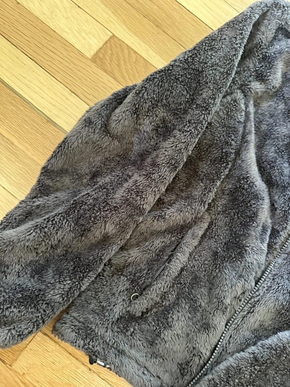Soft furry north face zip up jacket
